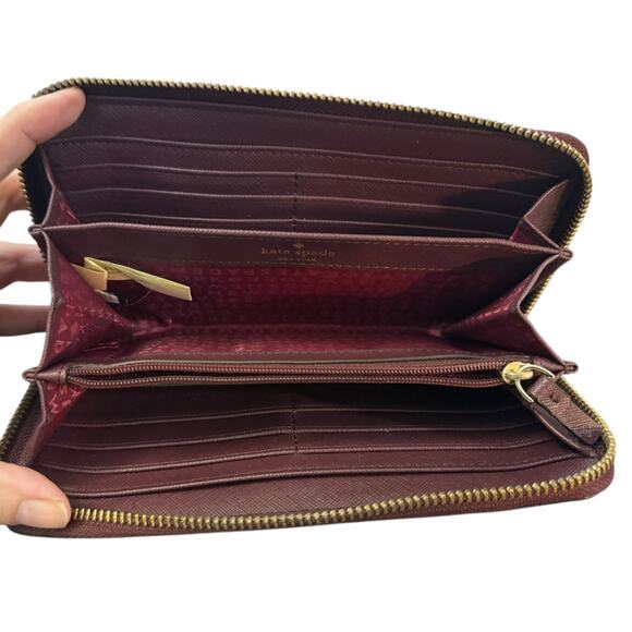 Kate Spade New York Maroon Red Zippy Wallet - Picture 6 of 9